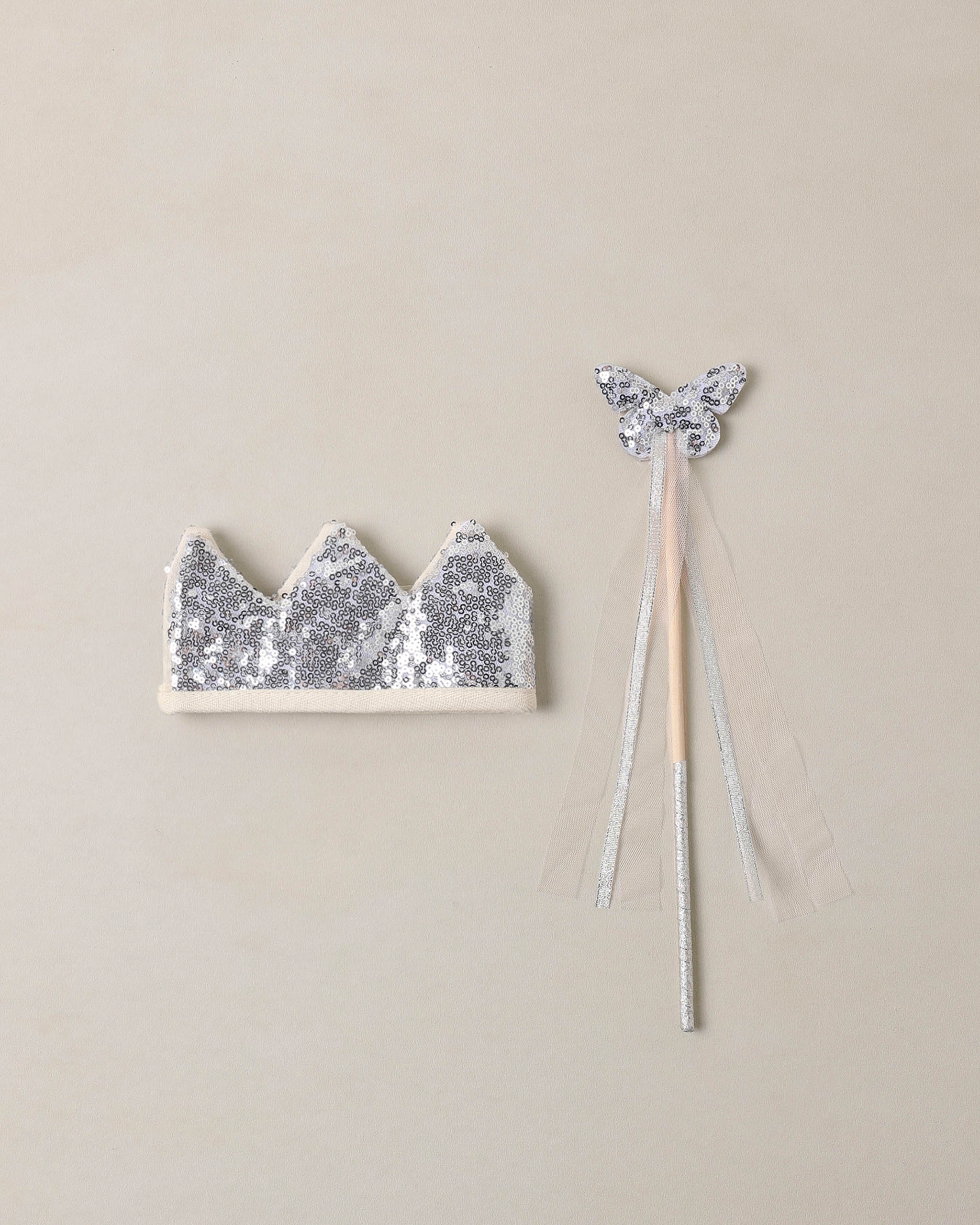 Crown + Wand || Silver Sequin