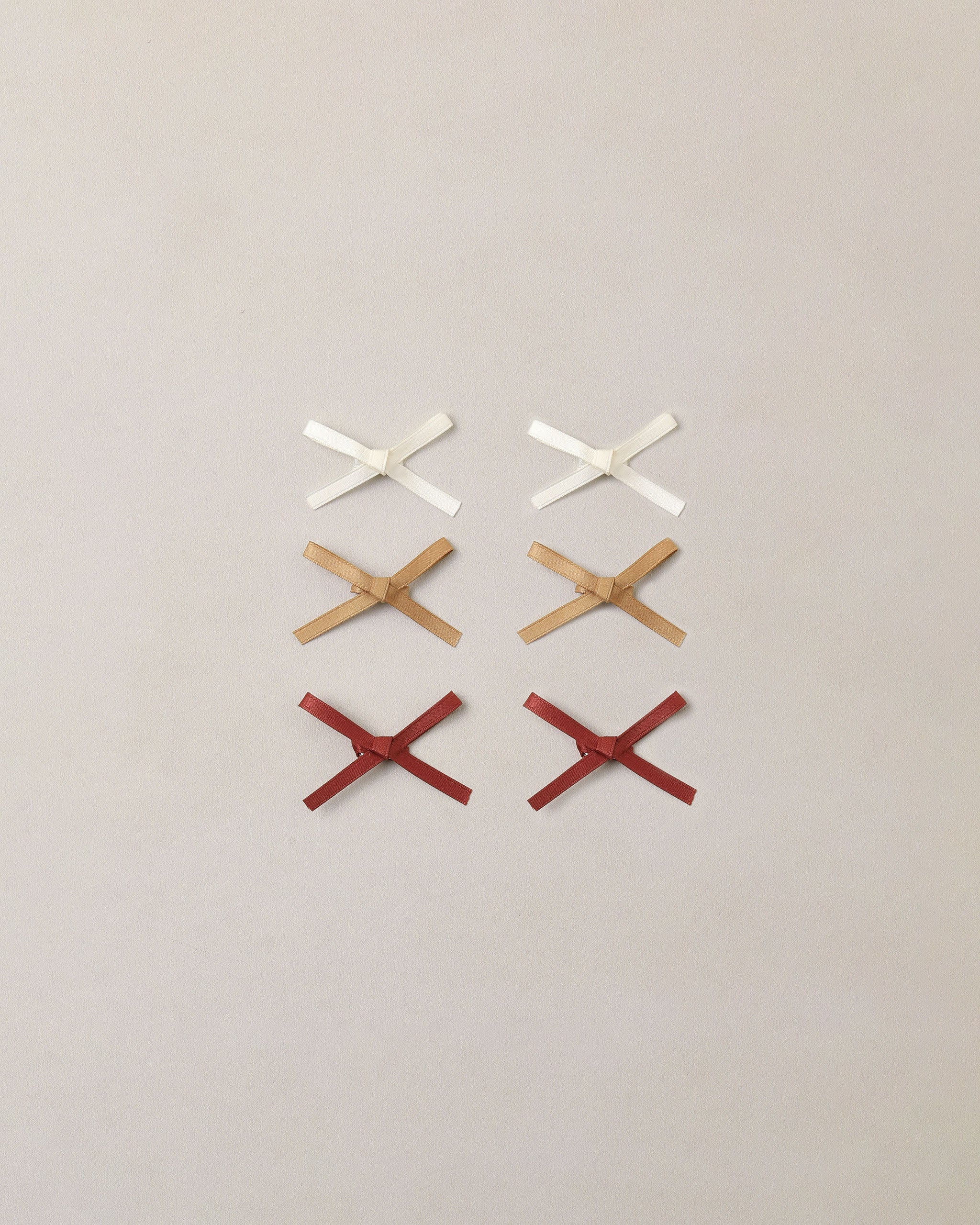 Mini Satin Ribbon Bows || Spice, Ivory, Gold