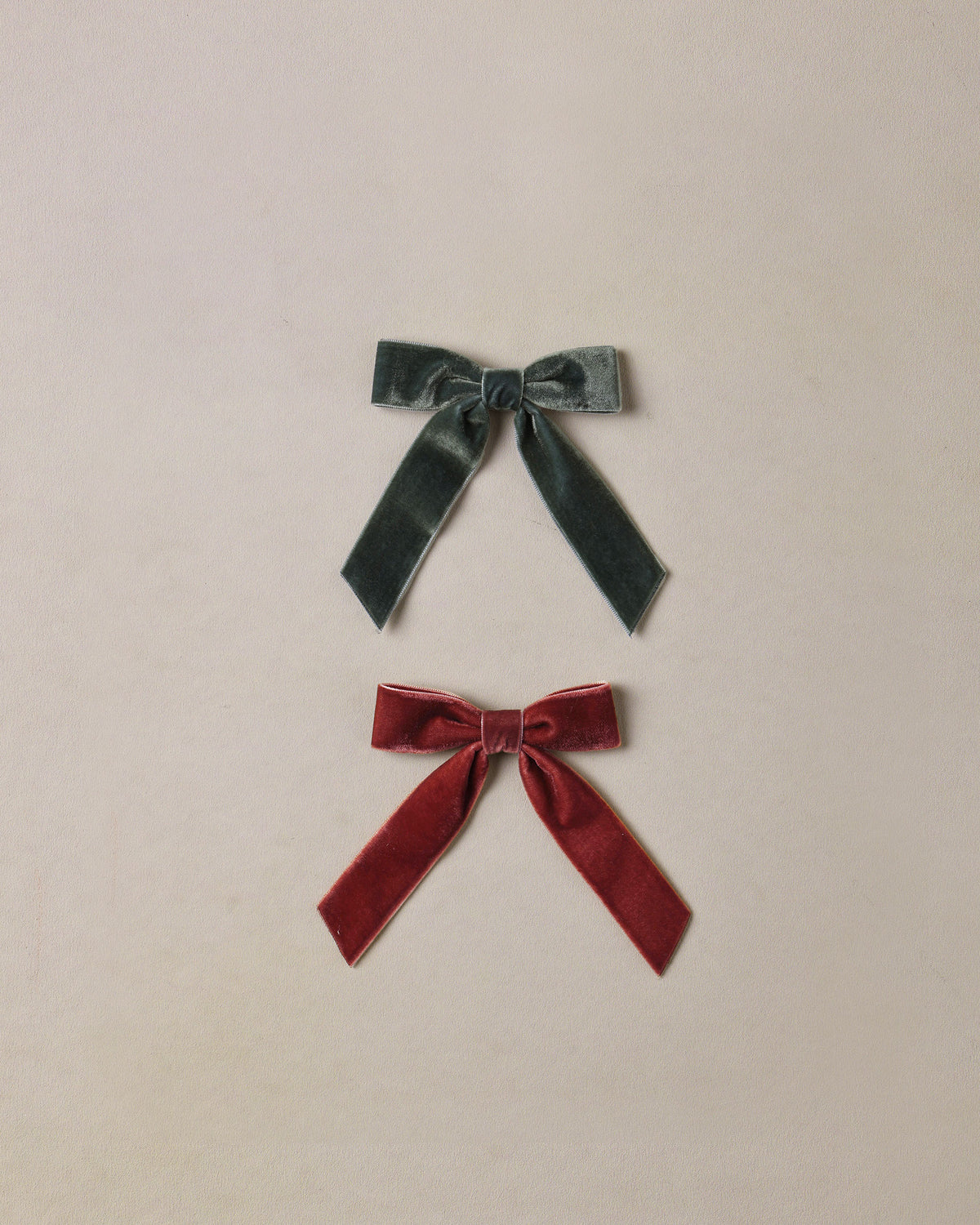 Velvet Bows Set Green, Ruby