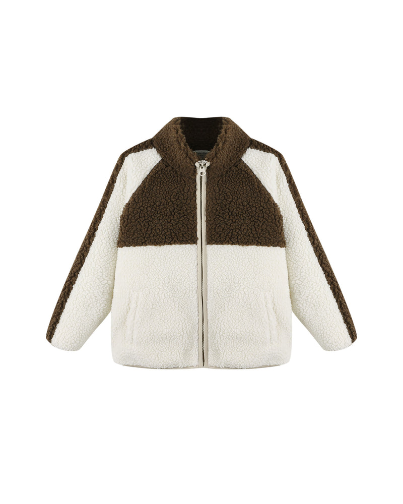 Sherpa Trails Jacket || Brown Color Block