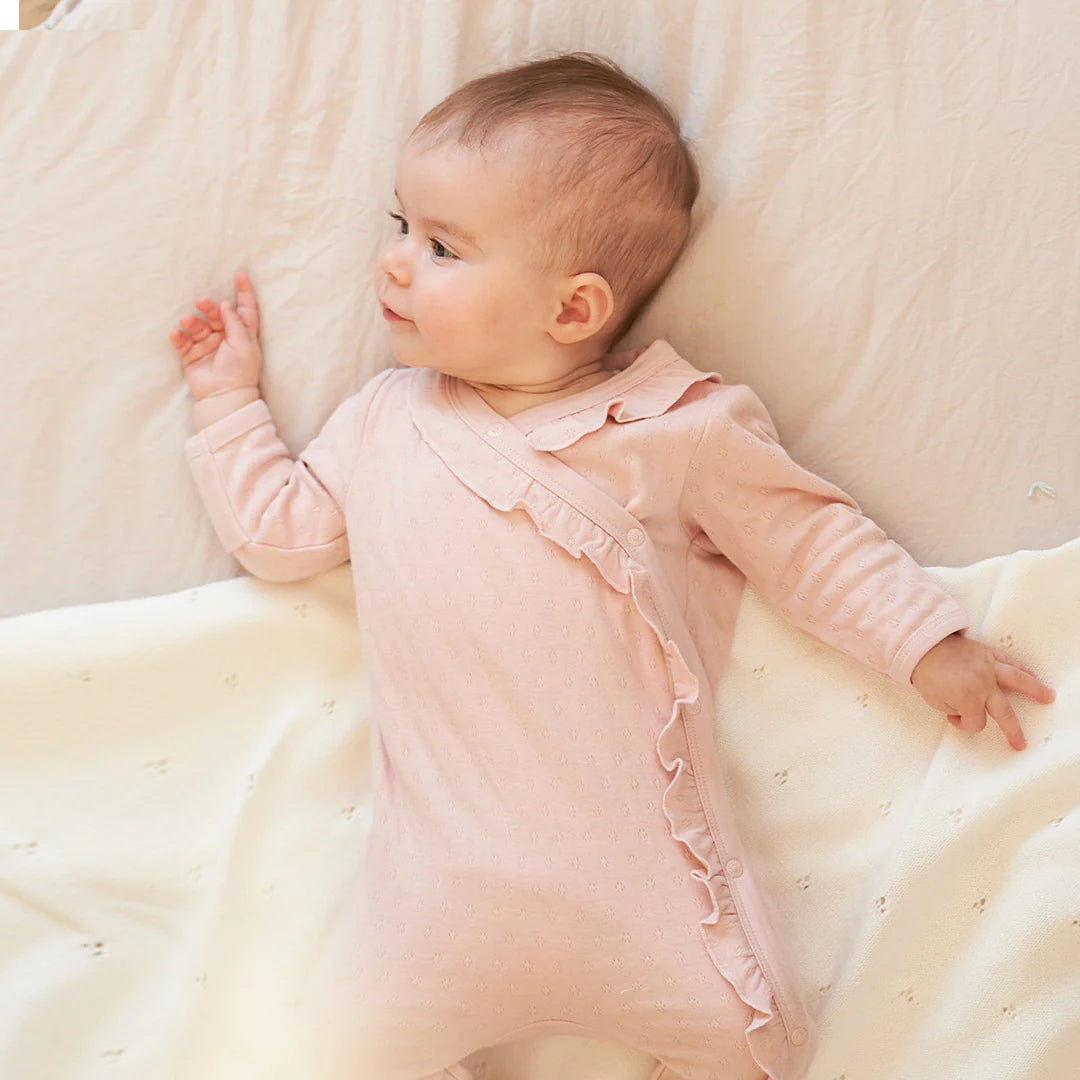 Peony Blush Pointelle Knit Sleeper