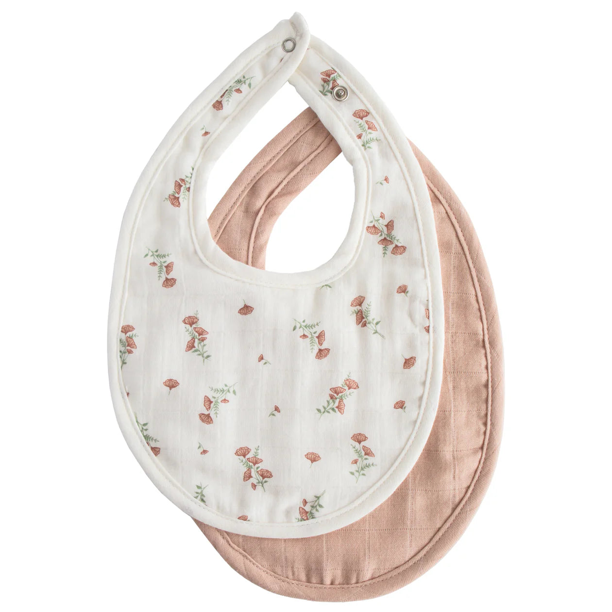 Muslin Bib 2-Pack | Blush/Pink Floral