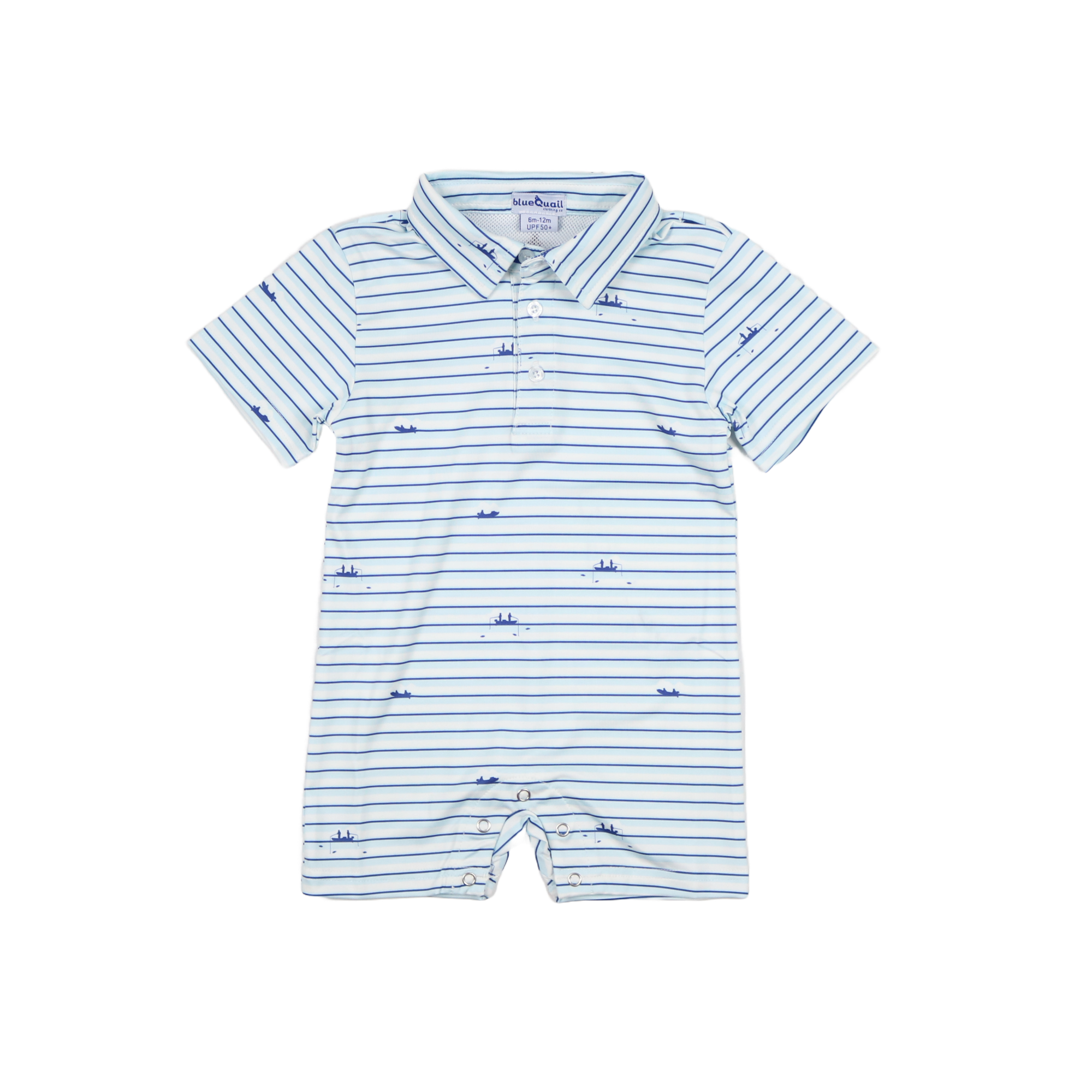 Gone Fishin' Polo Short Sleeve Romper
