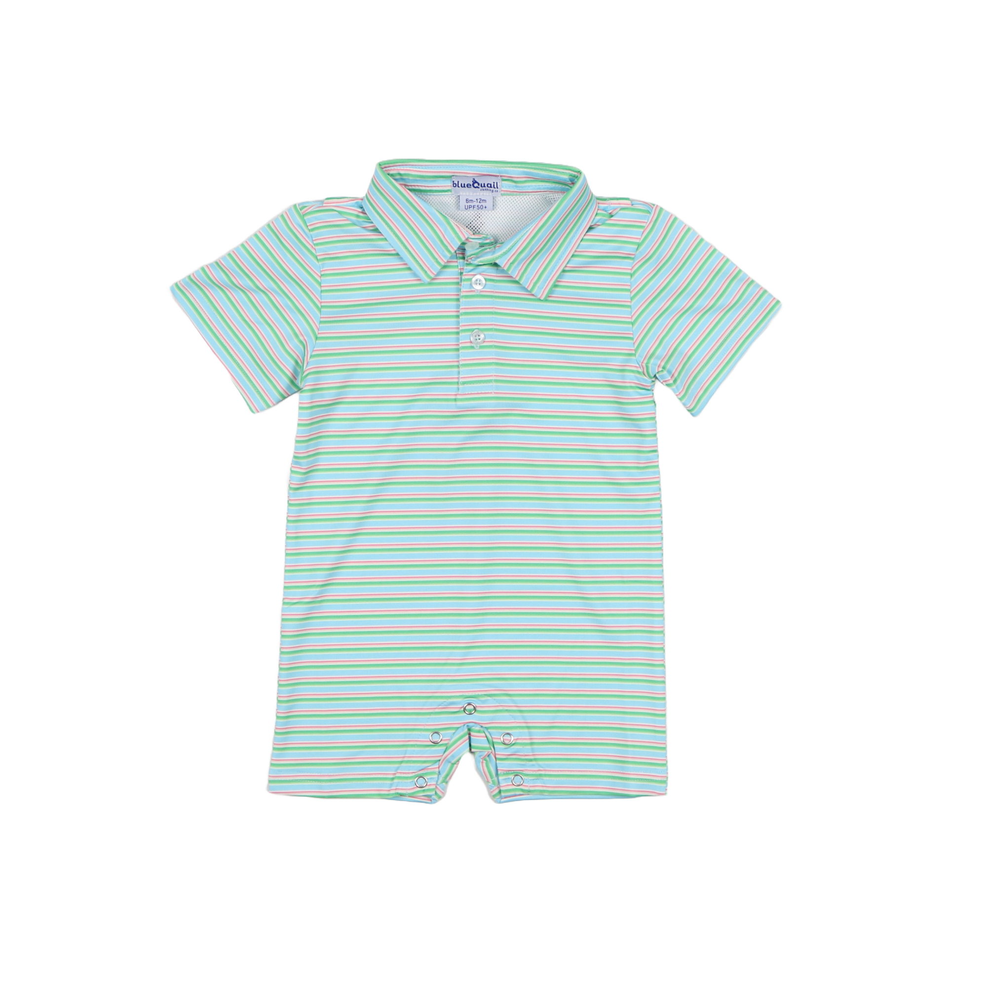 Sherbet Stripe Polo Short Sleeve Romper