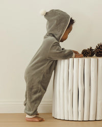 Velour Zip Jumpsuit || Forest