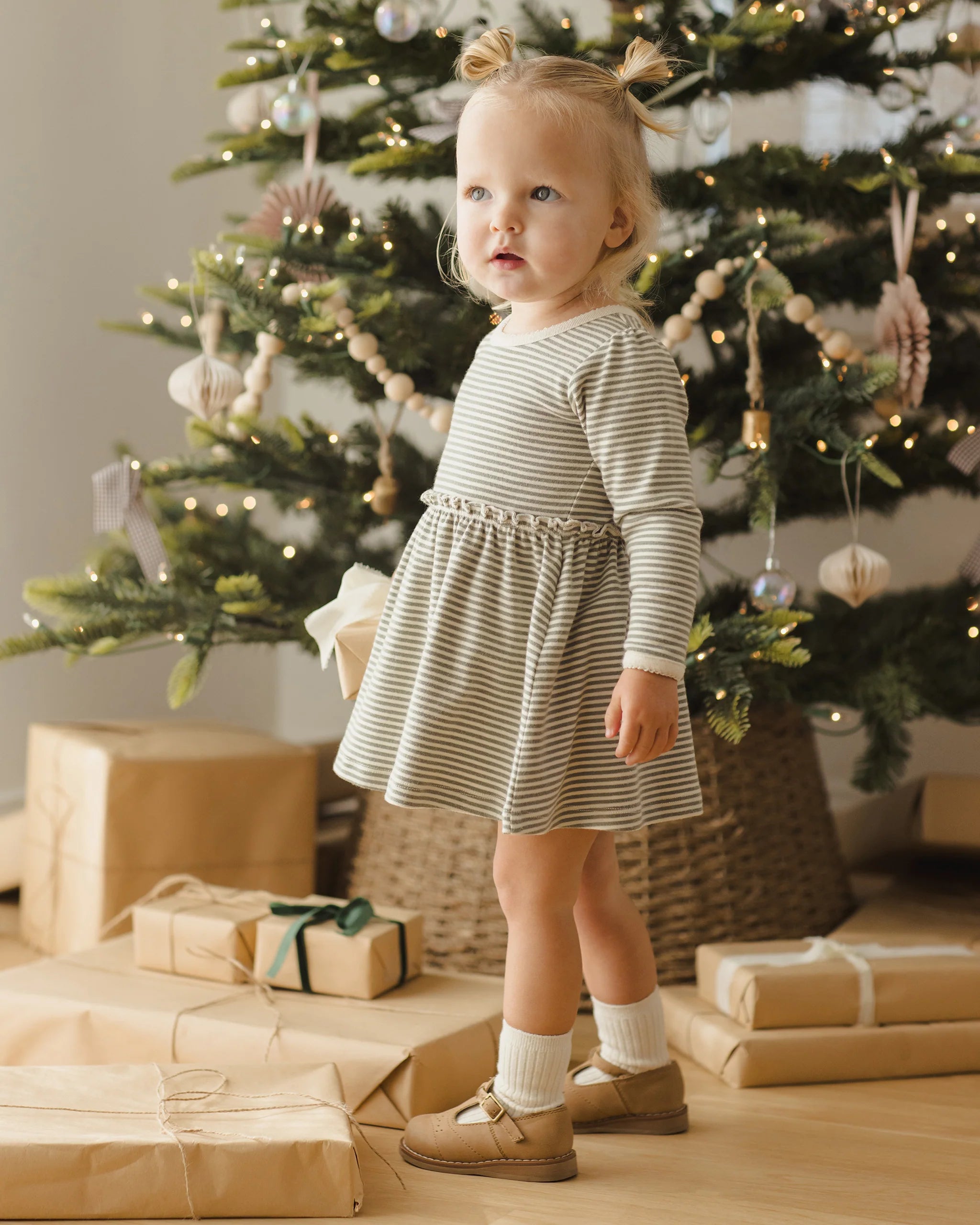 Alda Dress || Forest Stripe