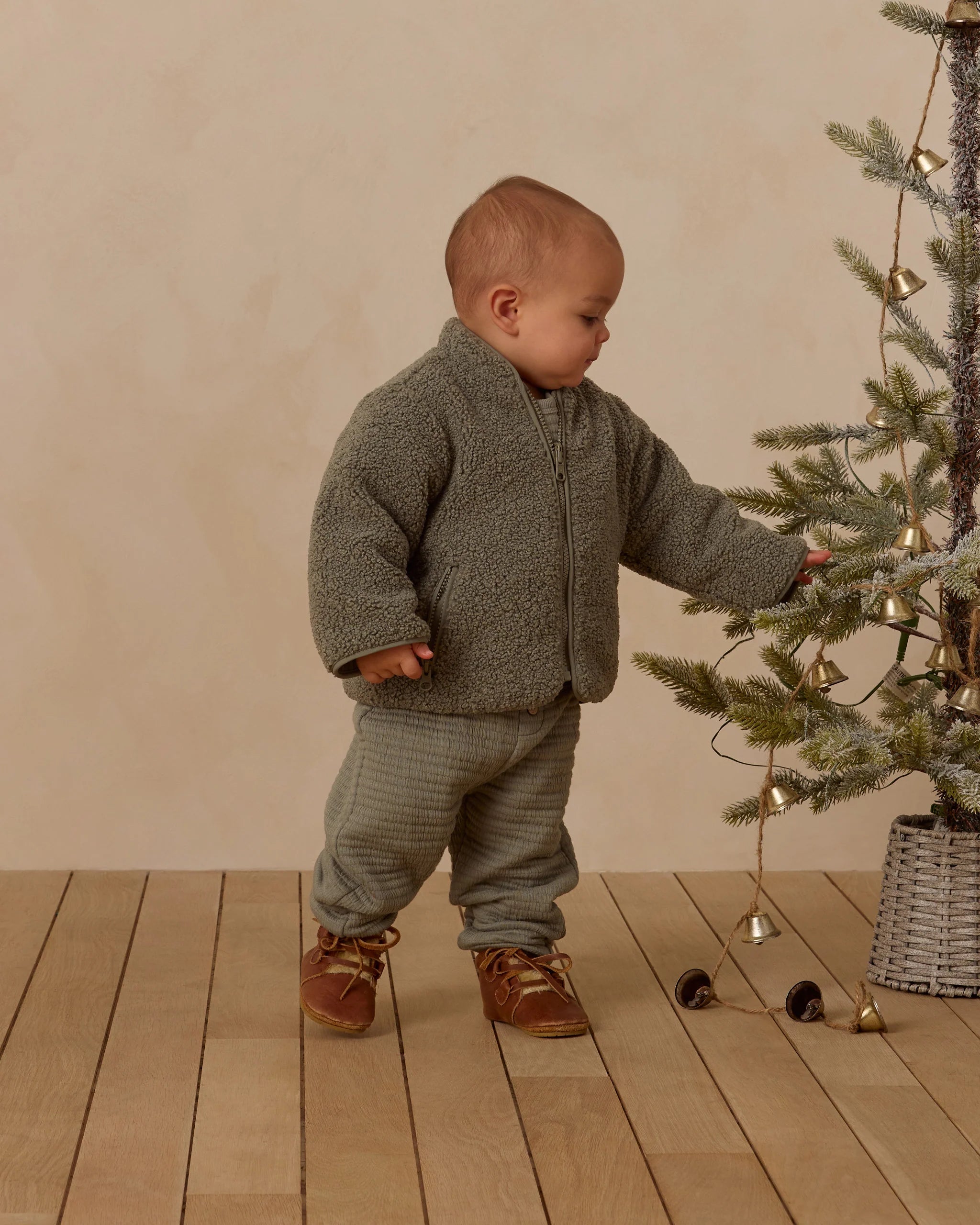 Shearling Zip Jacket || Forest