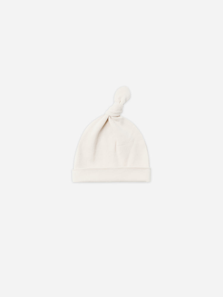 knotted baby hat - ivory