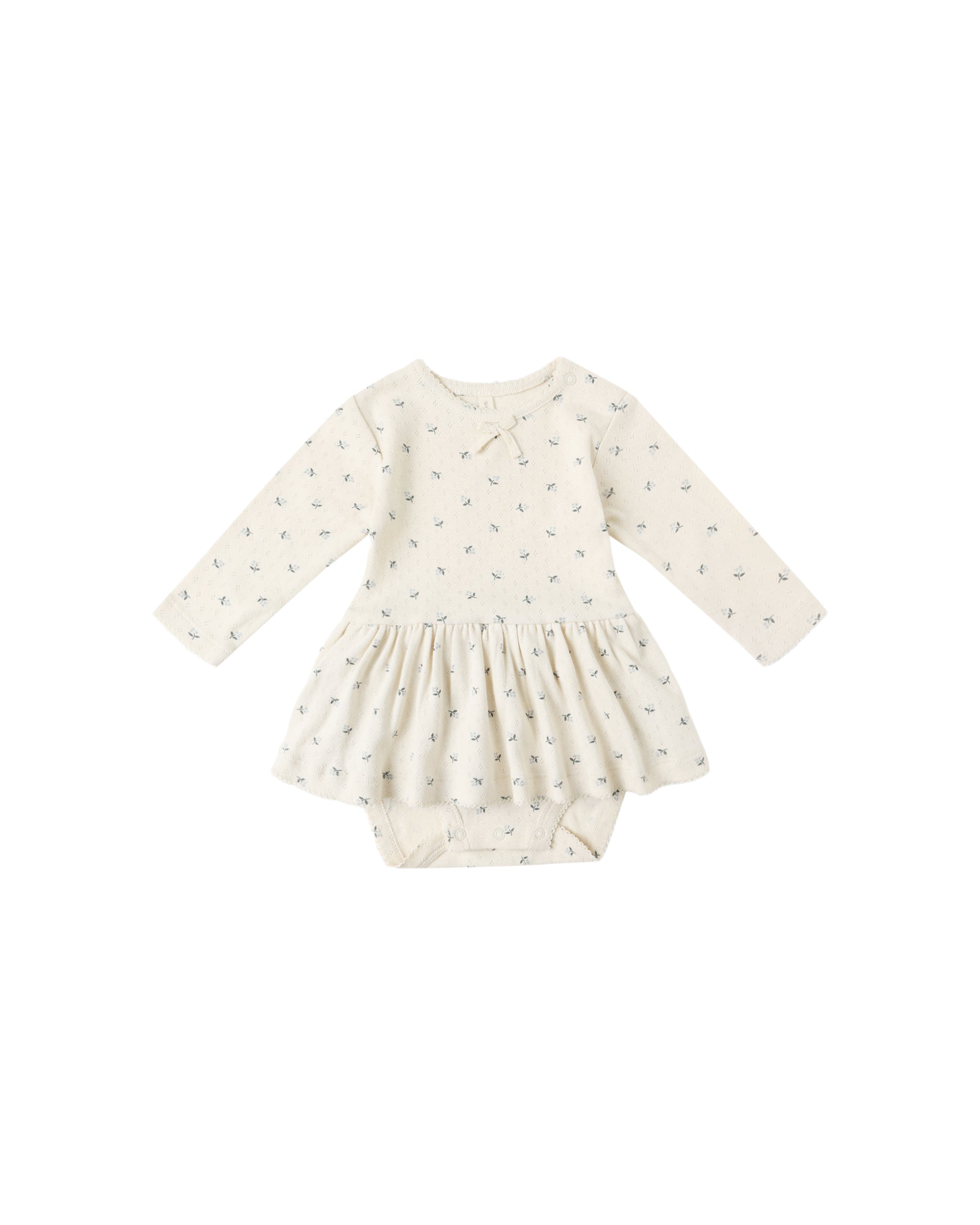 Pointelle Skirted Bodysuit || Blue Ditsy