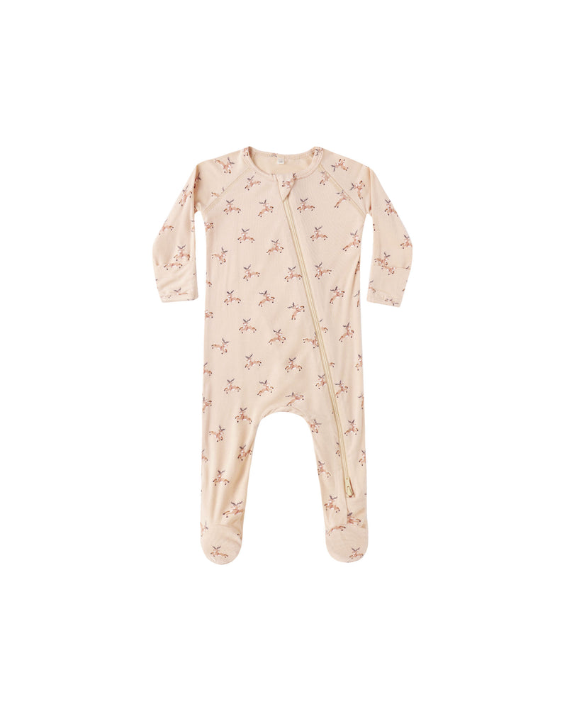 Bamboo Zip Footie || Reindeer