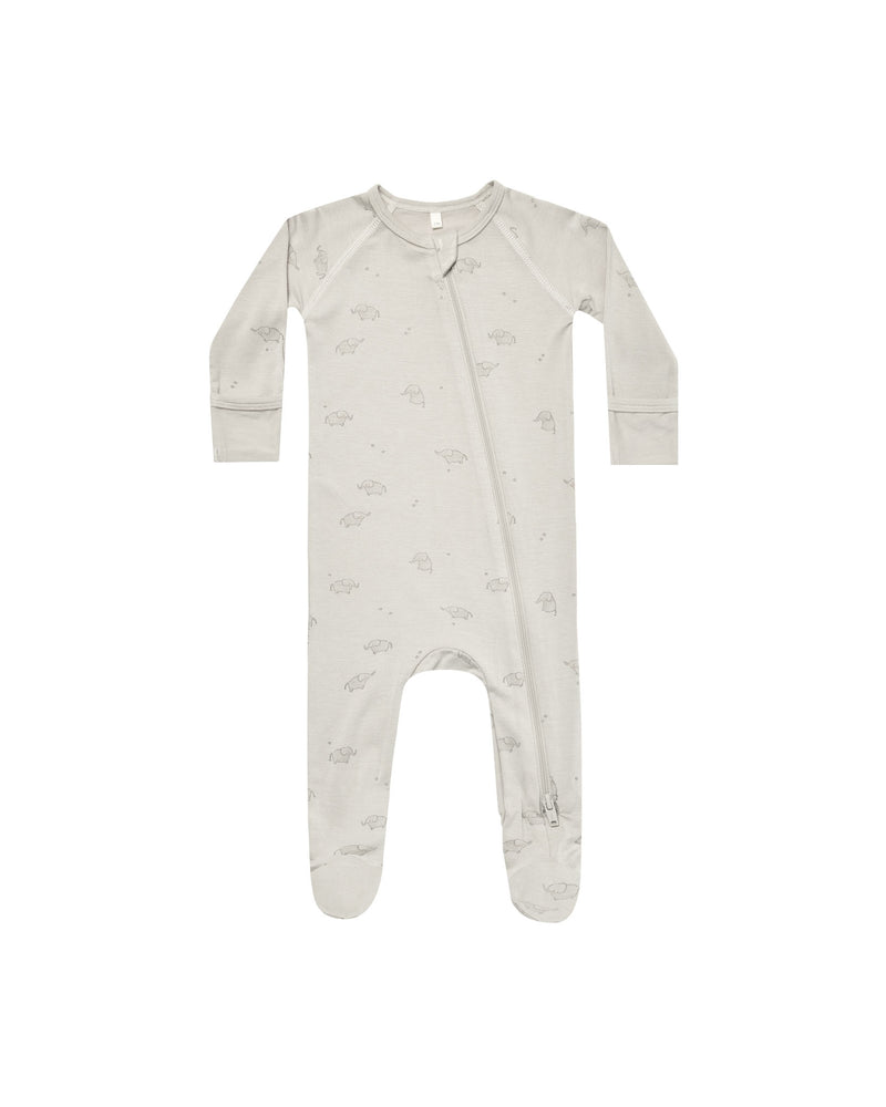 Bamboo Zip Footie | Elephants