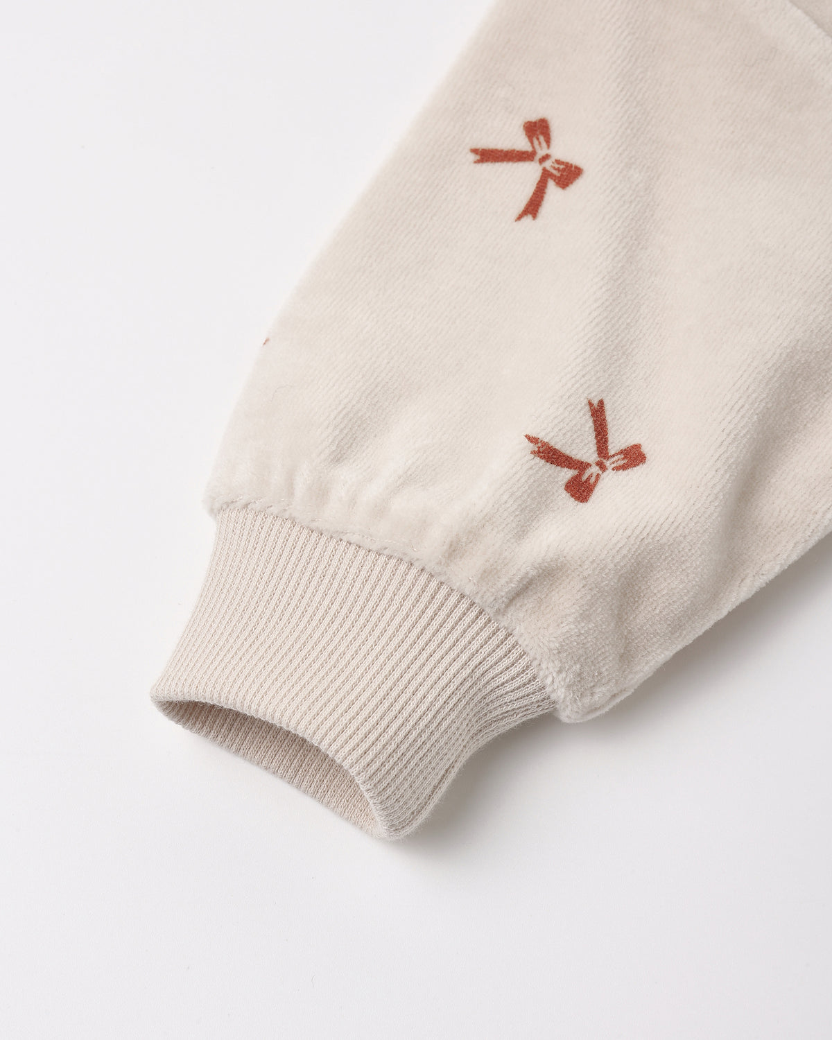 Velour Relaxed Sweatshirt Red Bows