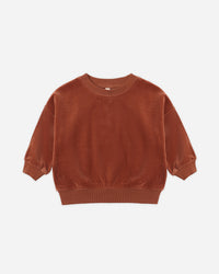 Velour Relaxed Sweatshirt Redwood