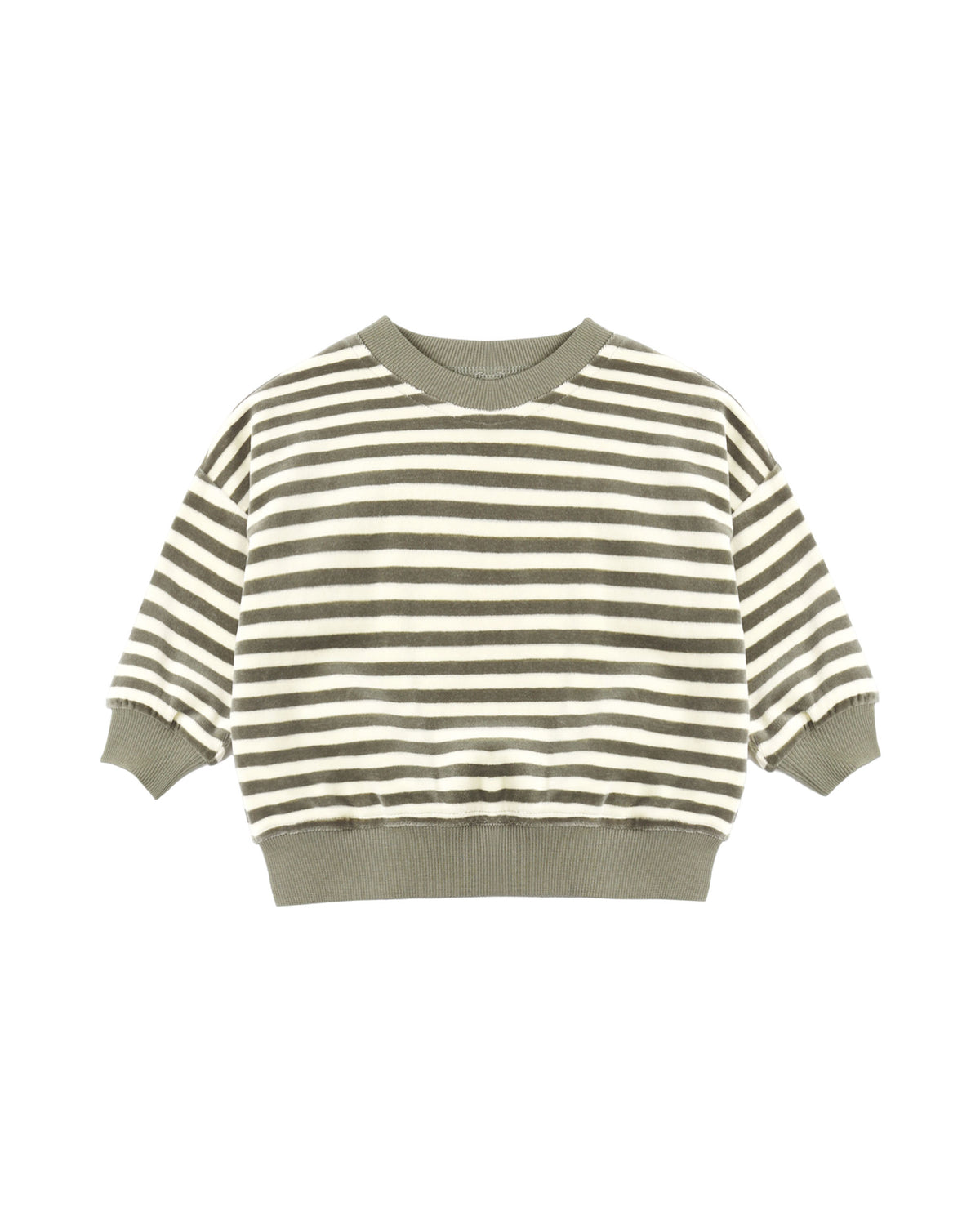 Velour Relaxed Sweatshirt Spruce Stripe