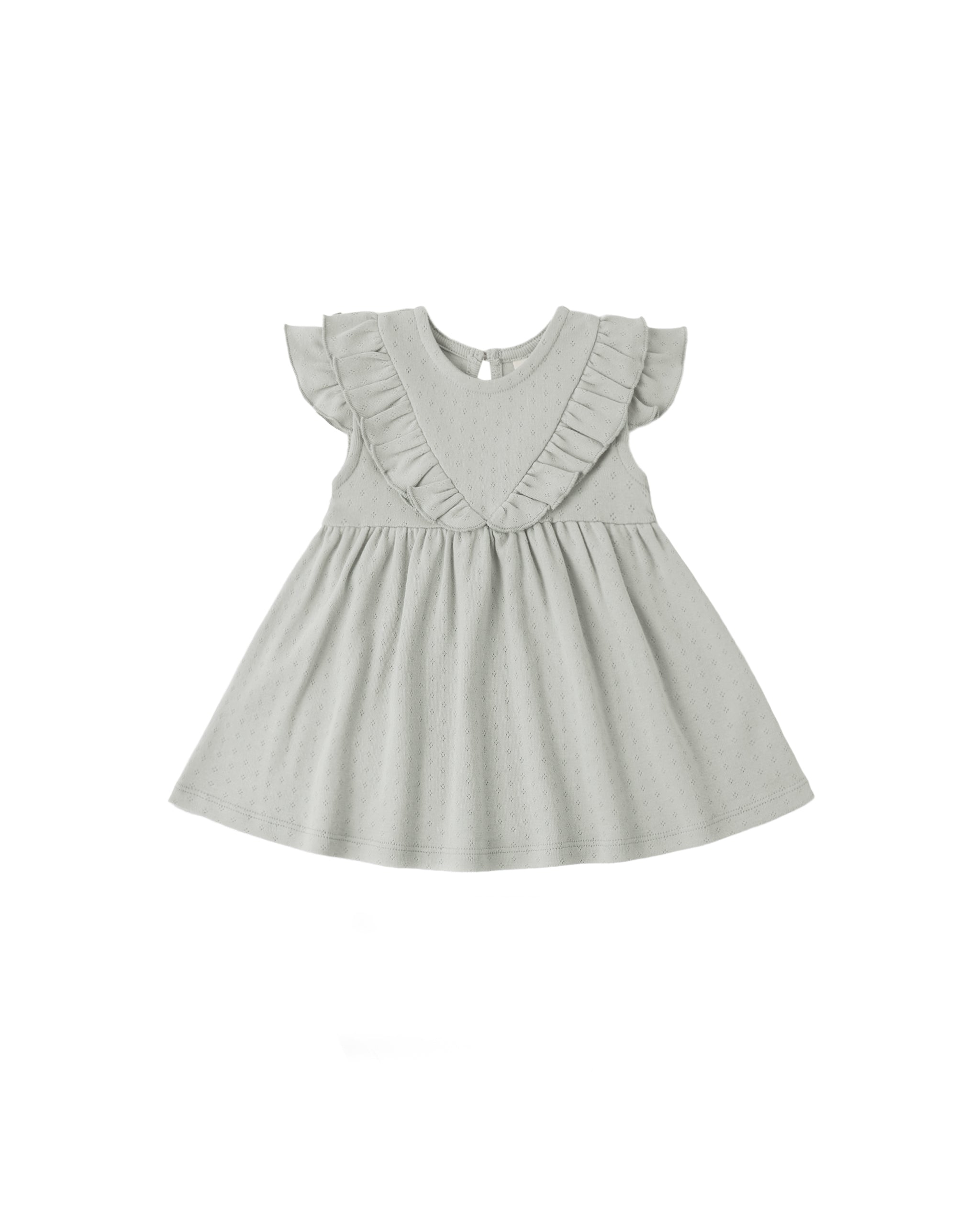 Sleeveless Ruffle V Dress || Sage