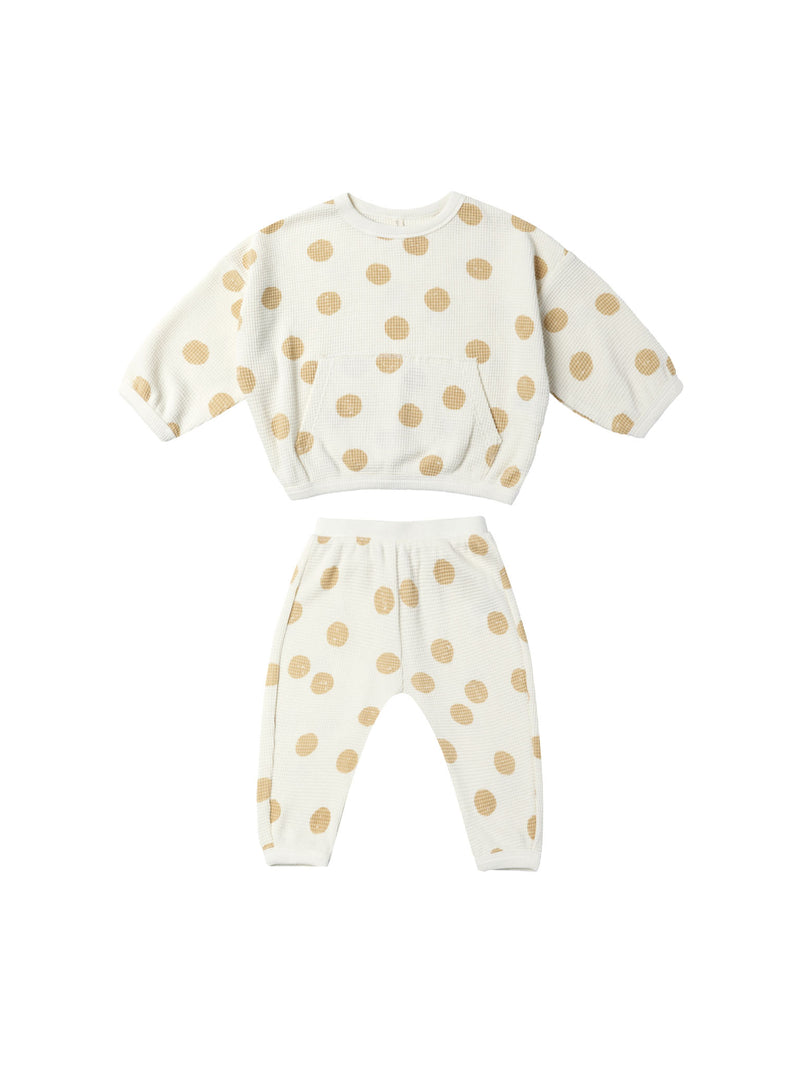 Waffle Sweater + Pant Set | Butter Dots