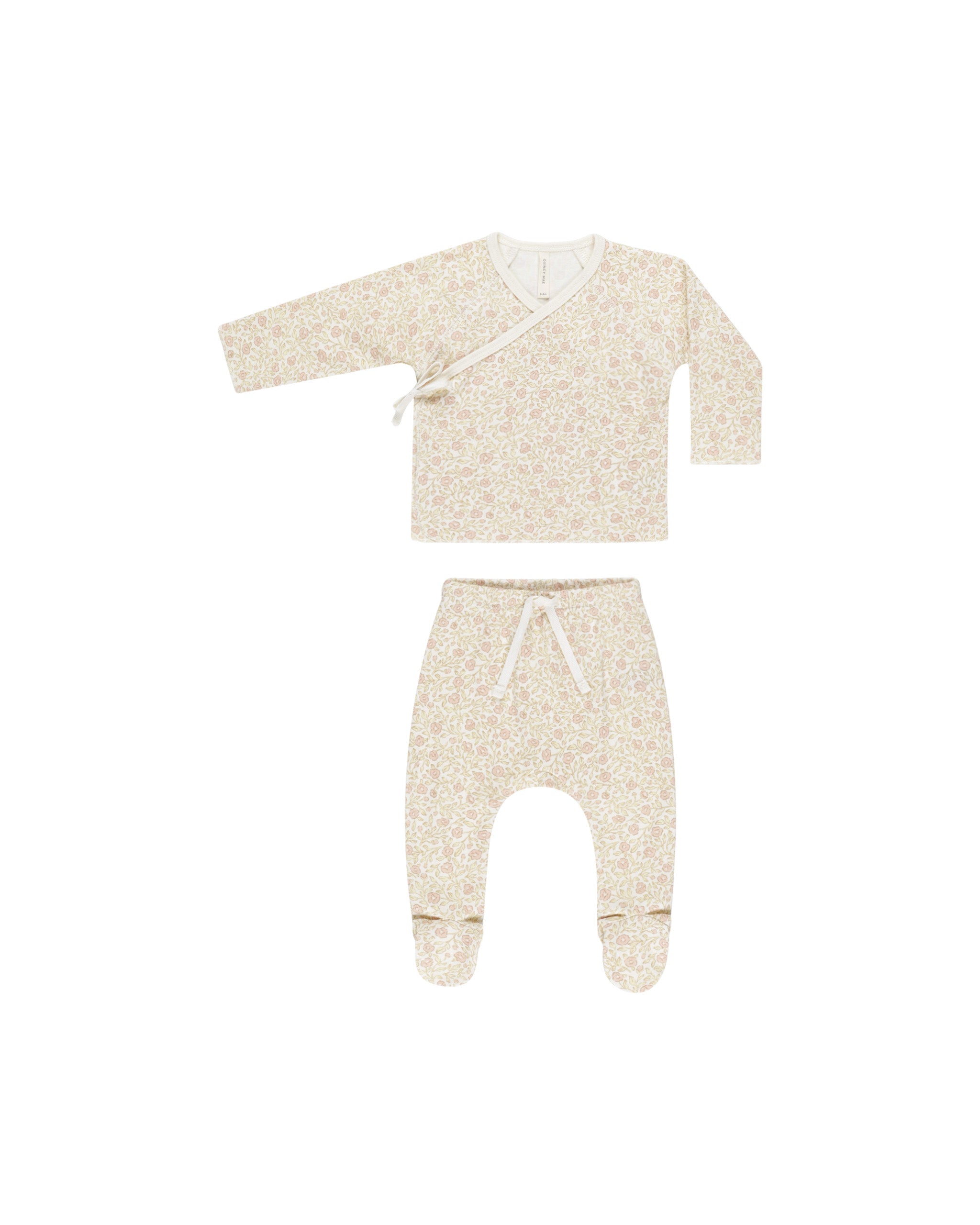 Wrap Top + Footed Pant Set || Primrose