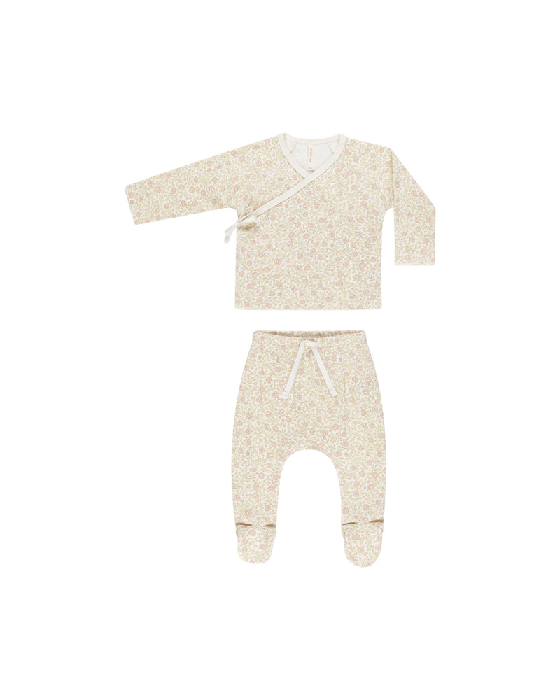 Wrap Top + Footed Pant Set || Primrose