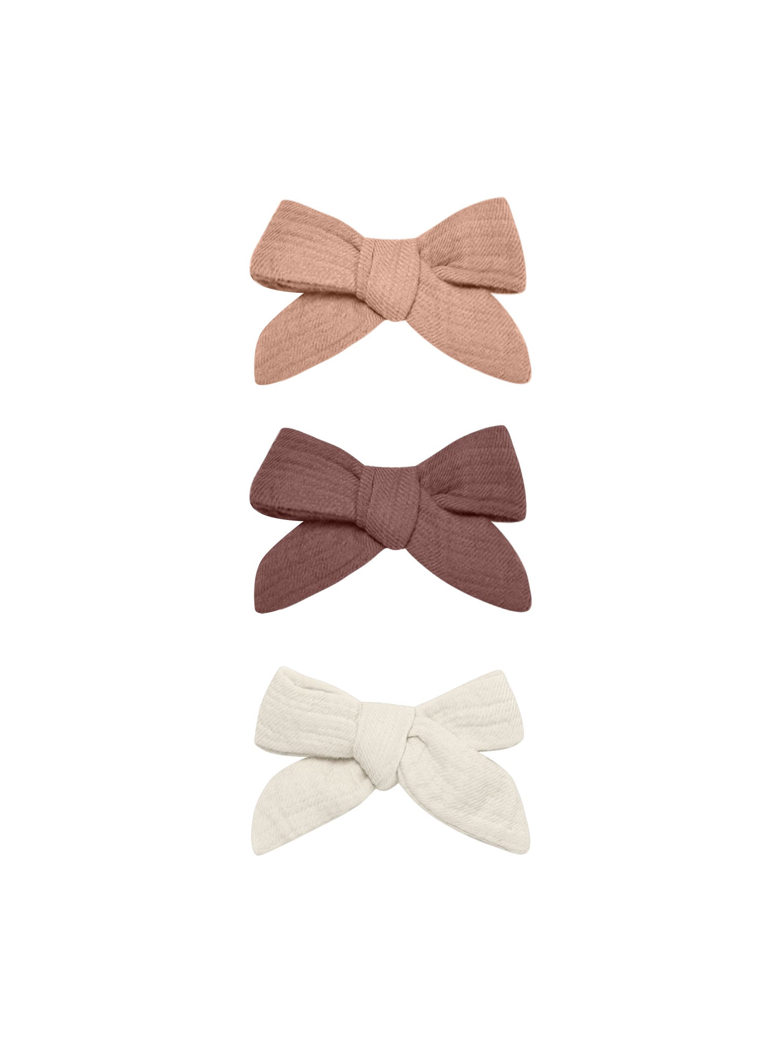 Bow w. Clip Set | Rose, Plum, Natural