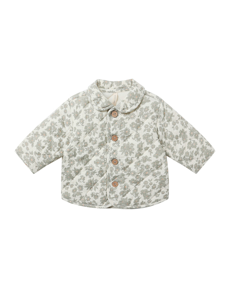 Quilted Jacket || Green Floral