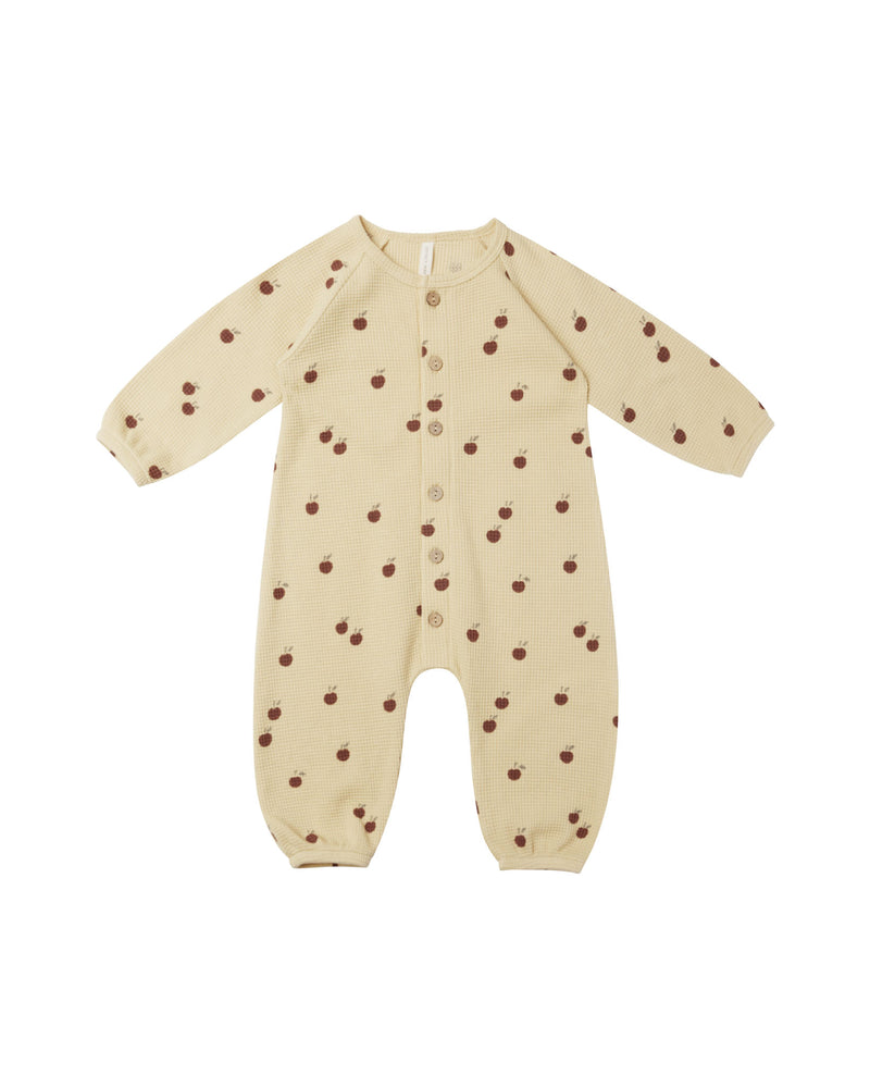 Waffle Long Sleeve Jumpsuit | Apples