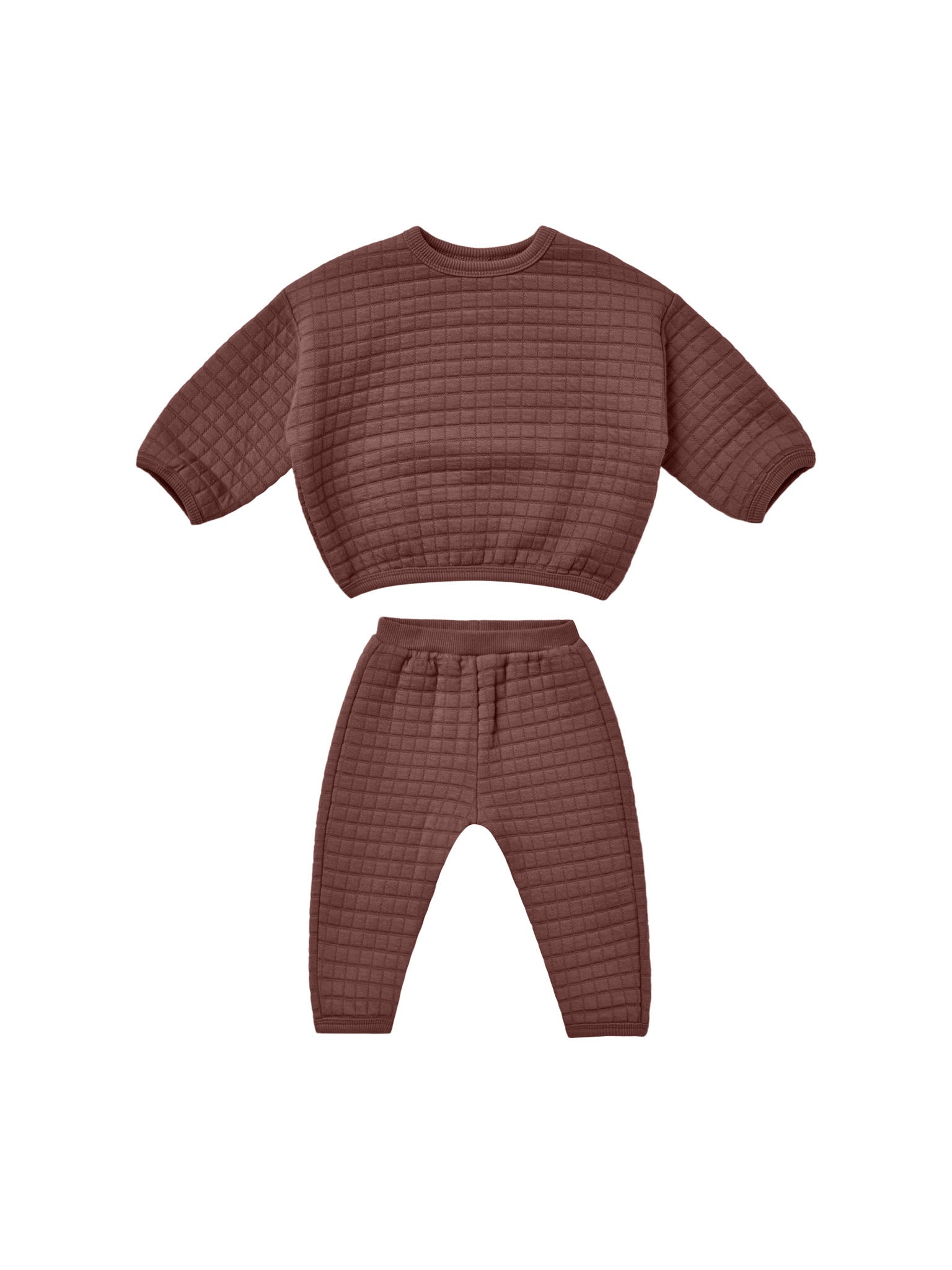 Quilted Sweater + Pant Set | Plum