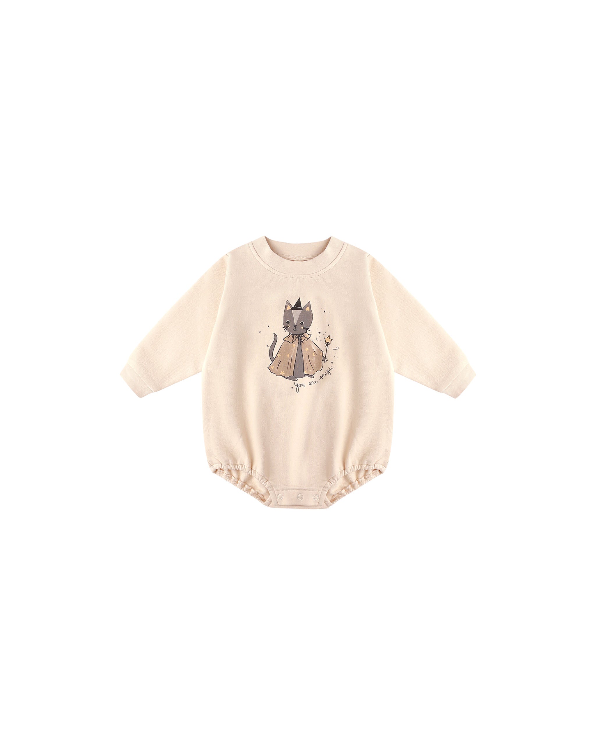Crewneck Bubble Romper || Magic Cat