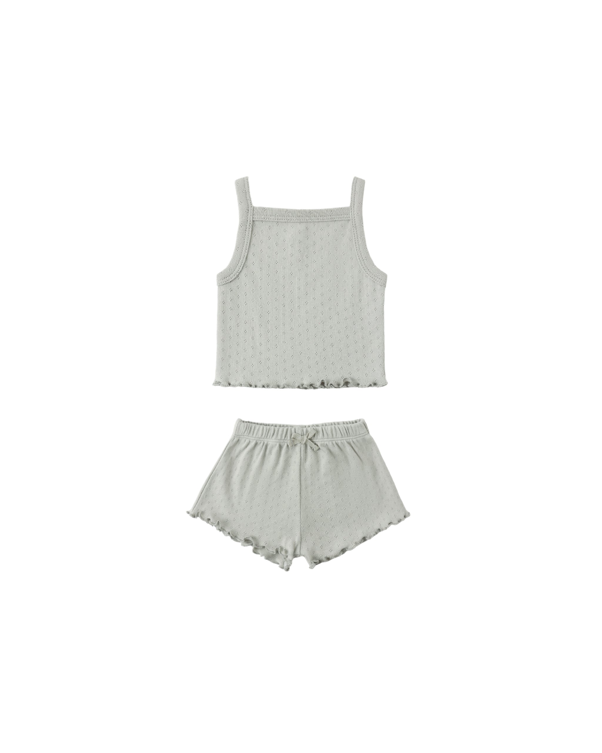 Pointelle Tank + Shortie Set || Sage