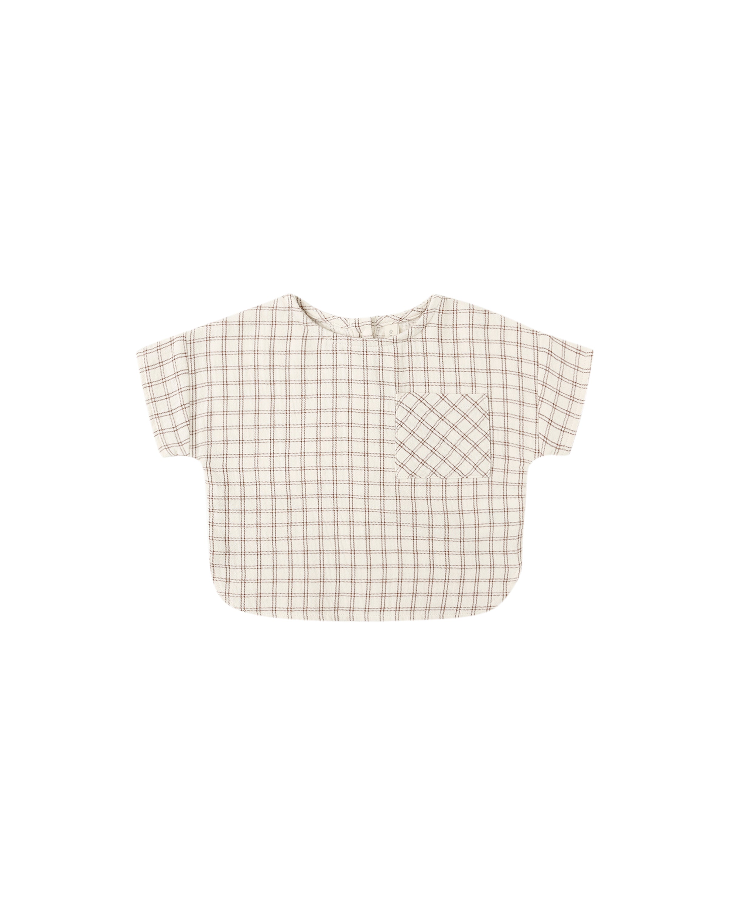 Woven Boxy Top || Cedar Check