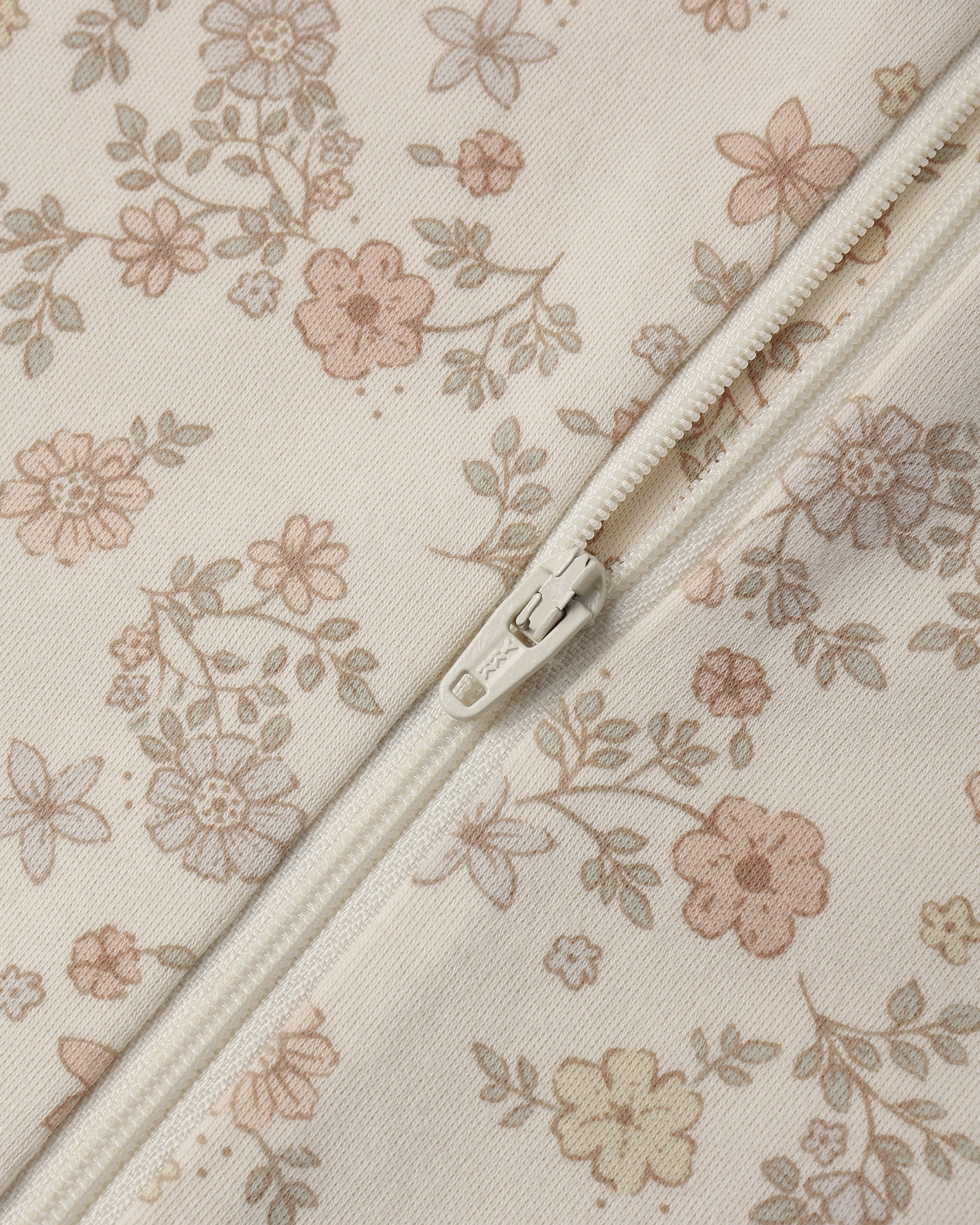 Zip Long Sleeve Sleeper Footie Floral Vine