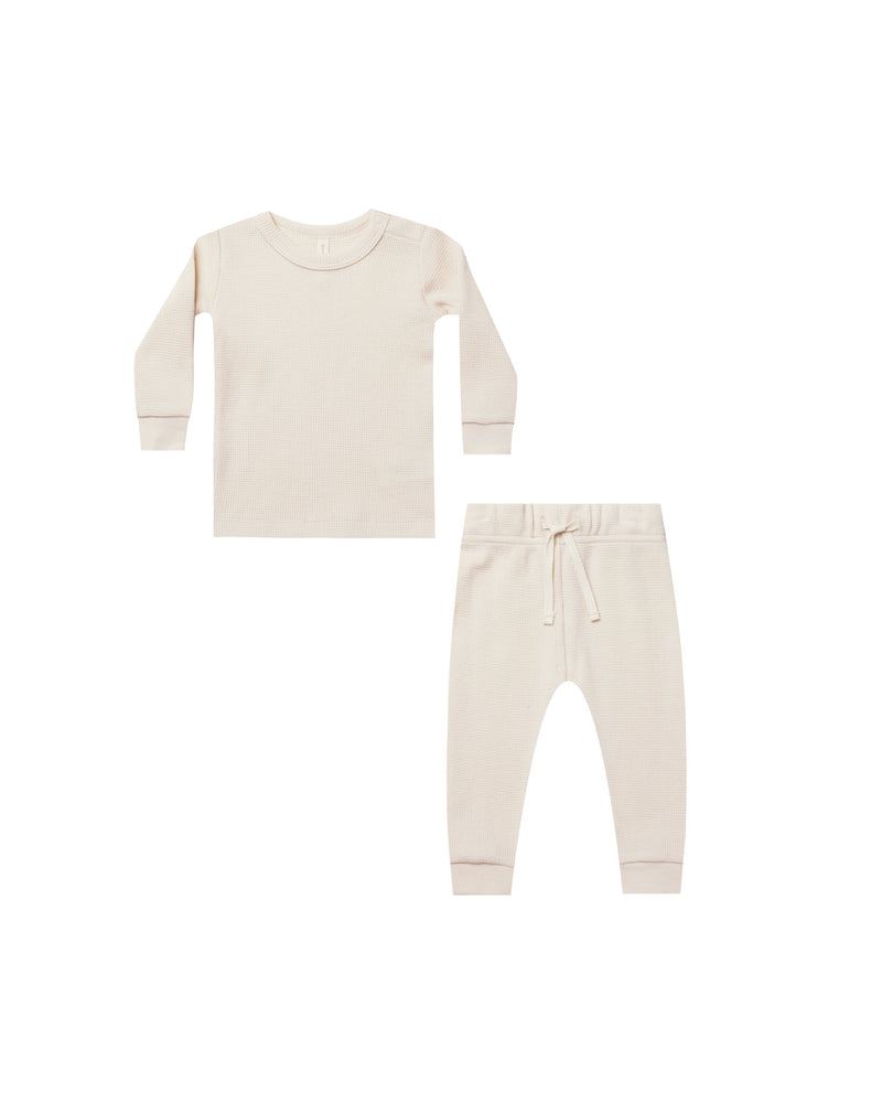 Waffle Top + Pant Set | Natural