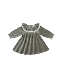 Velour Baby Dress || Forest