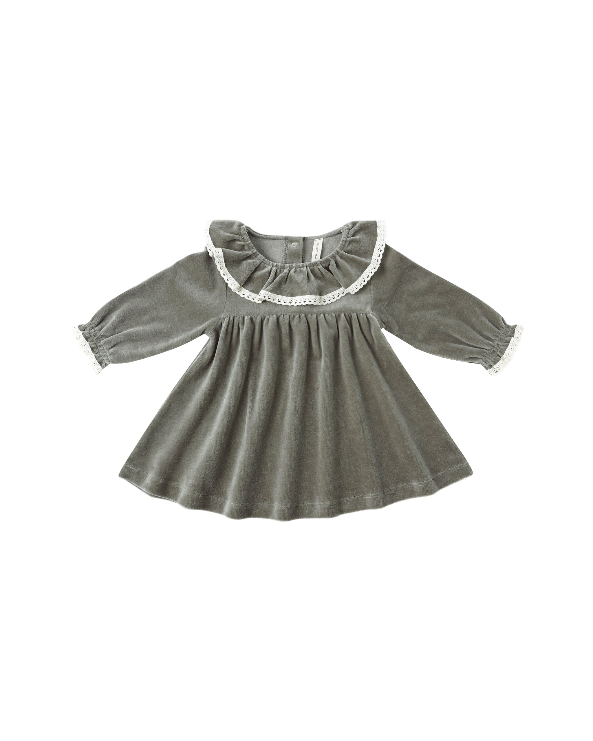 Velour Baby Dress || Forest