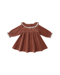 Velour Baby Dress || Cranberry