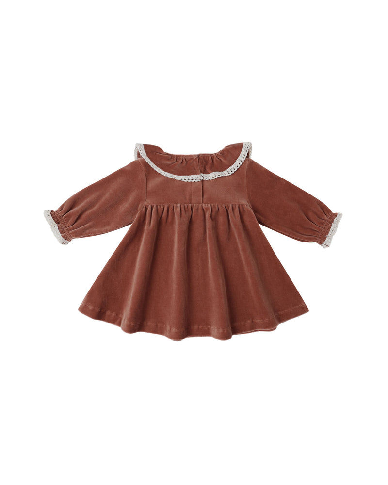 Velour Baby Dress || Cranberry