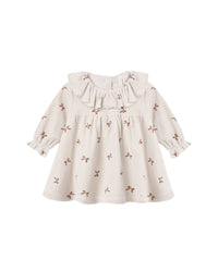 Velour Baby Dress Red Bows