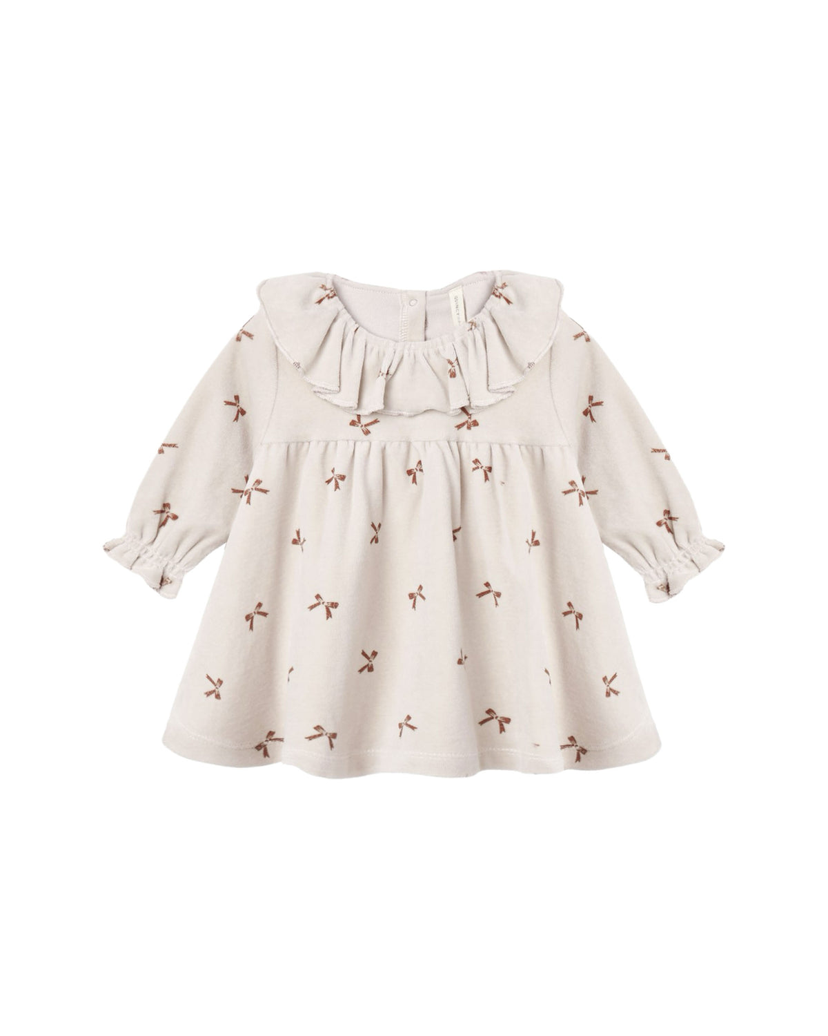 Velour Baby Dress Red Bows
