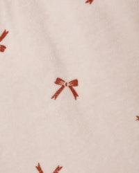 Velour Baby Dress Red Bows