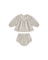 Mia Top + Bloomer Set || Blue Plaid