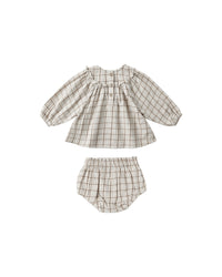 Mia Top + Bloomer Set || Blue Plaid