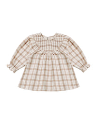 V Smocked Dress Rustic Plaid