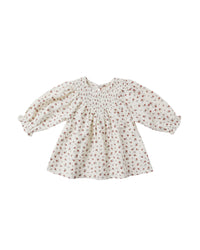 V Smocked Dress || Winter Ditsy