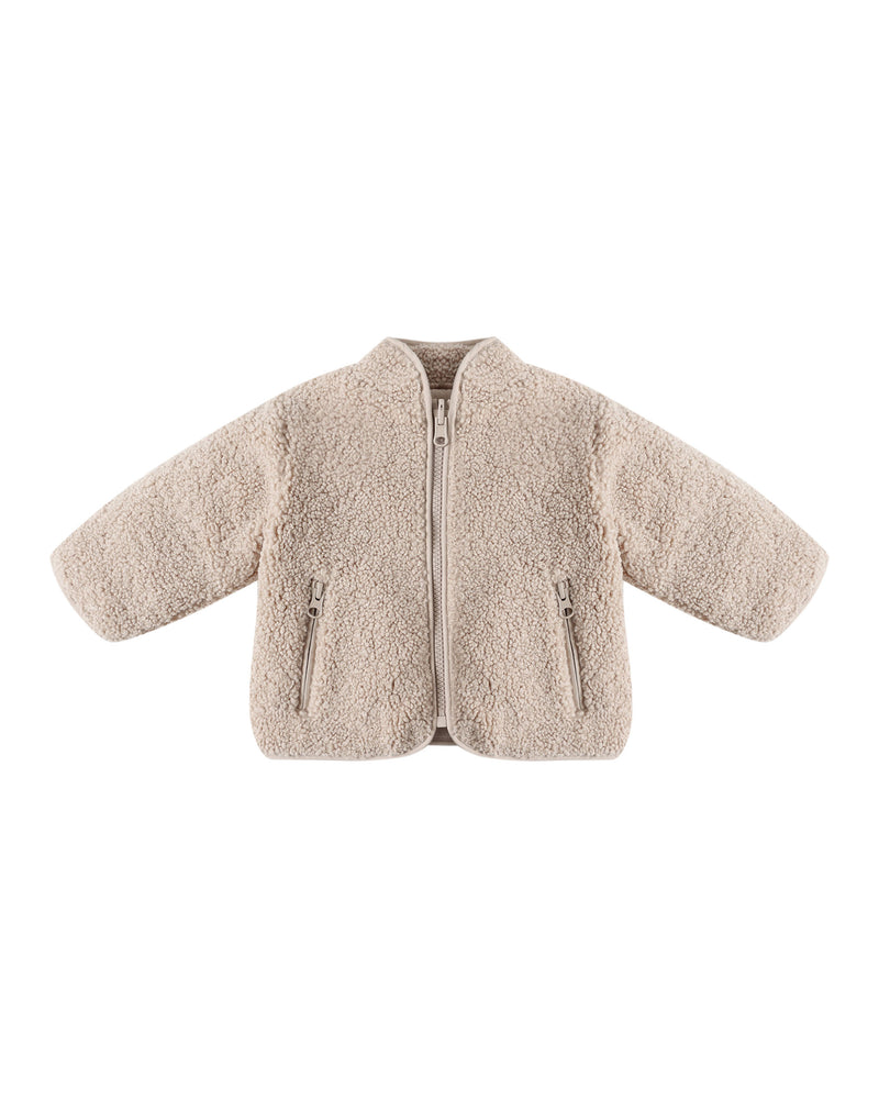 Shearling Zip Jacket || Oat