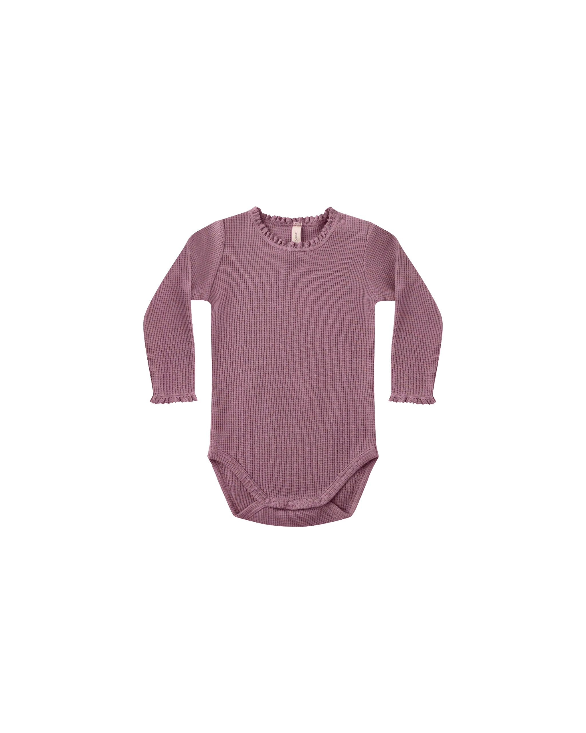 Waffle Long Sleeve Bodysuit || Mulberry