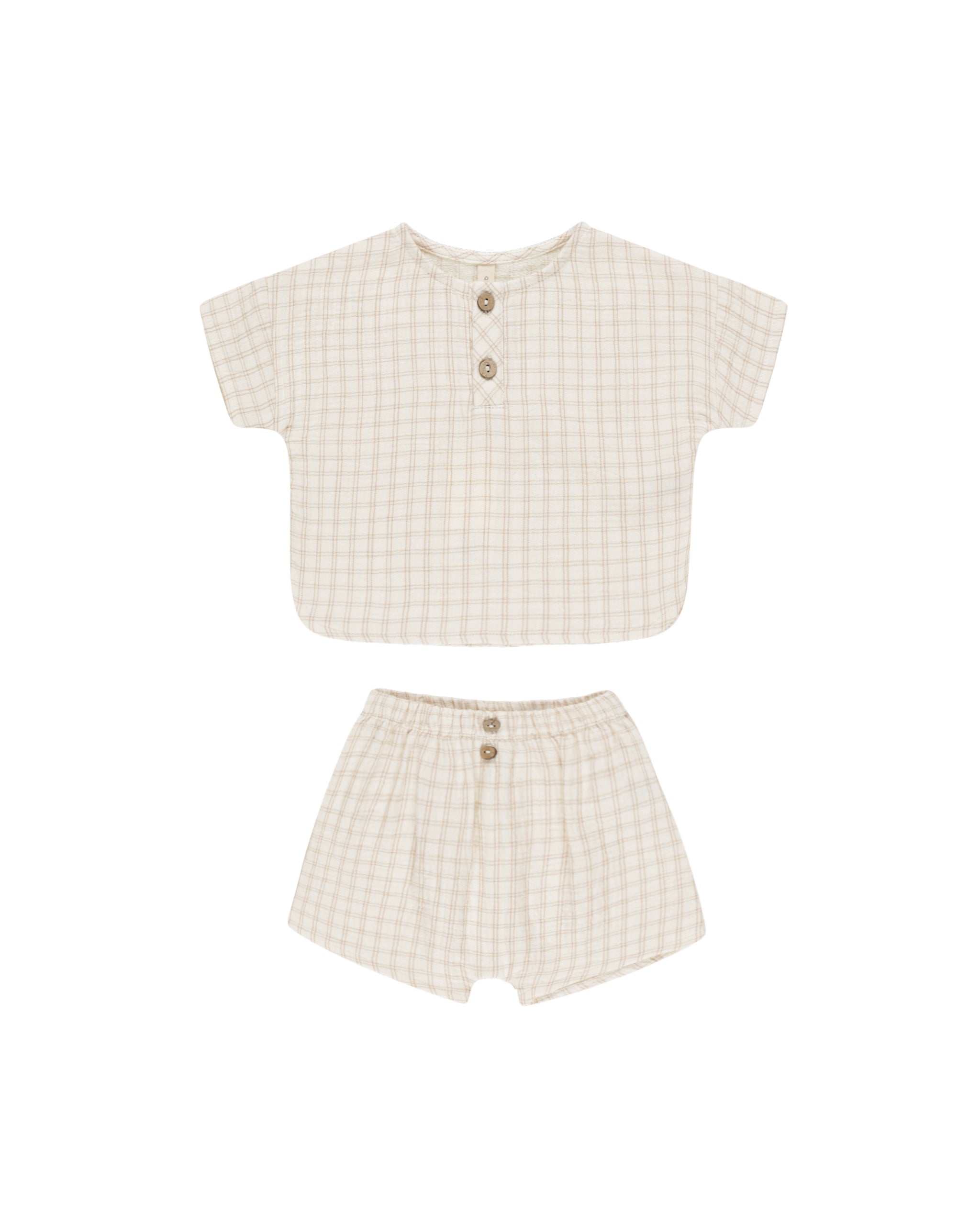 Woven Boxy Top + Short Set || Oat Check
