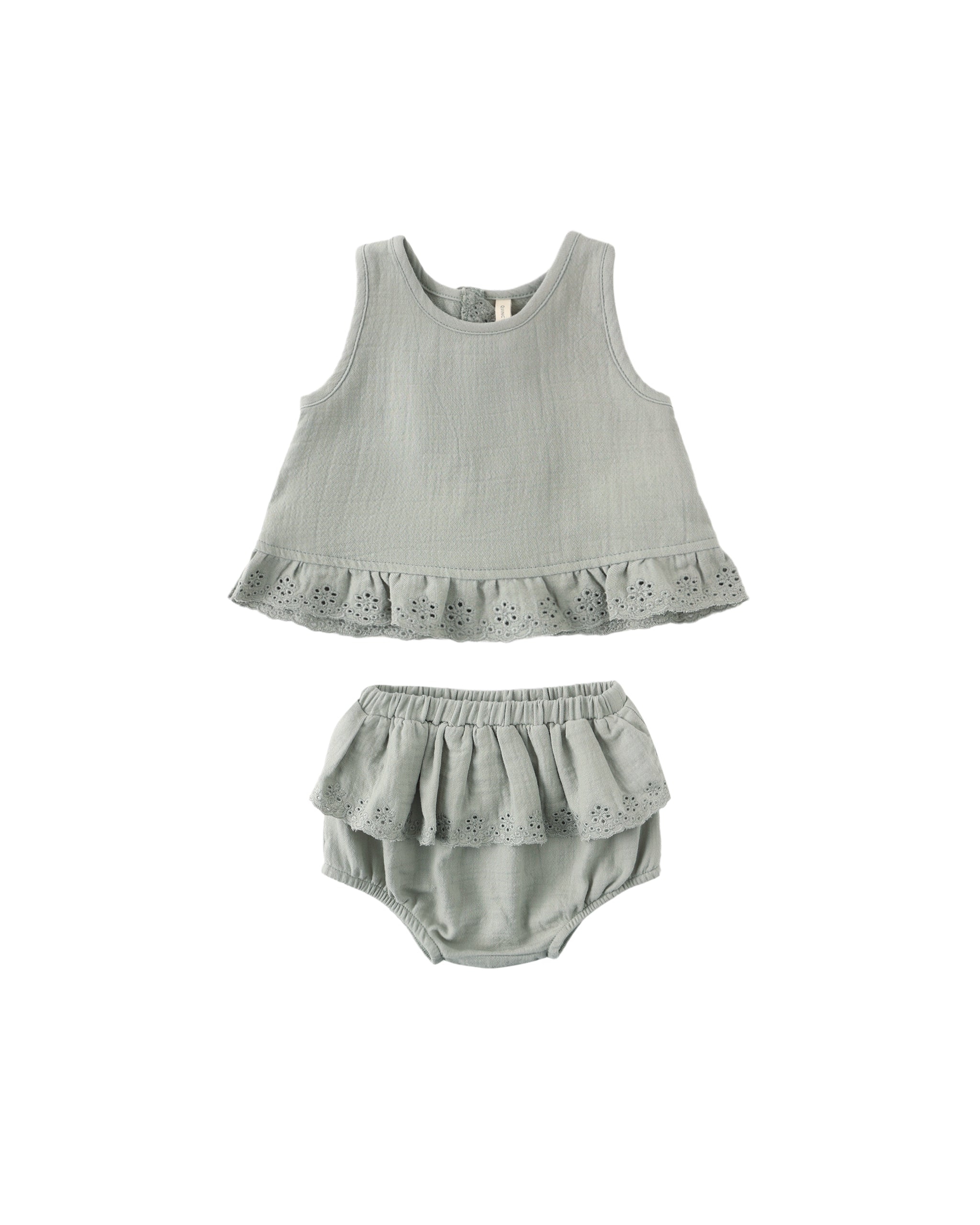 Ruffled Tulip Top + Bloomer Set || Sage