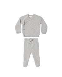 Knit Wrap Top + Pant Set Cloud