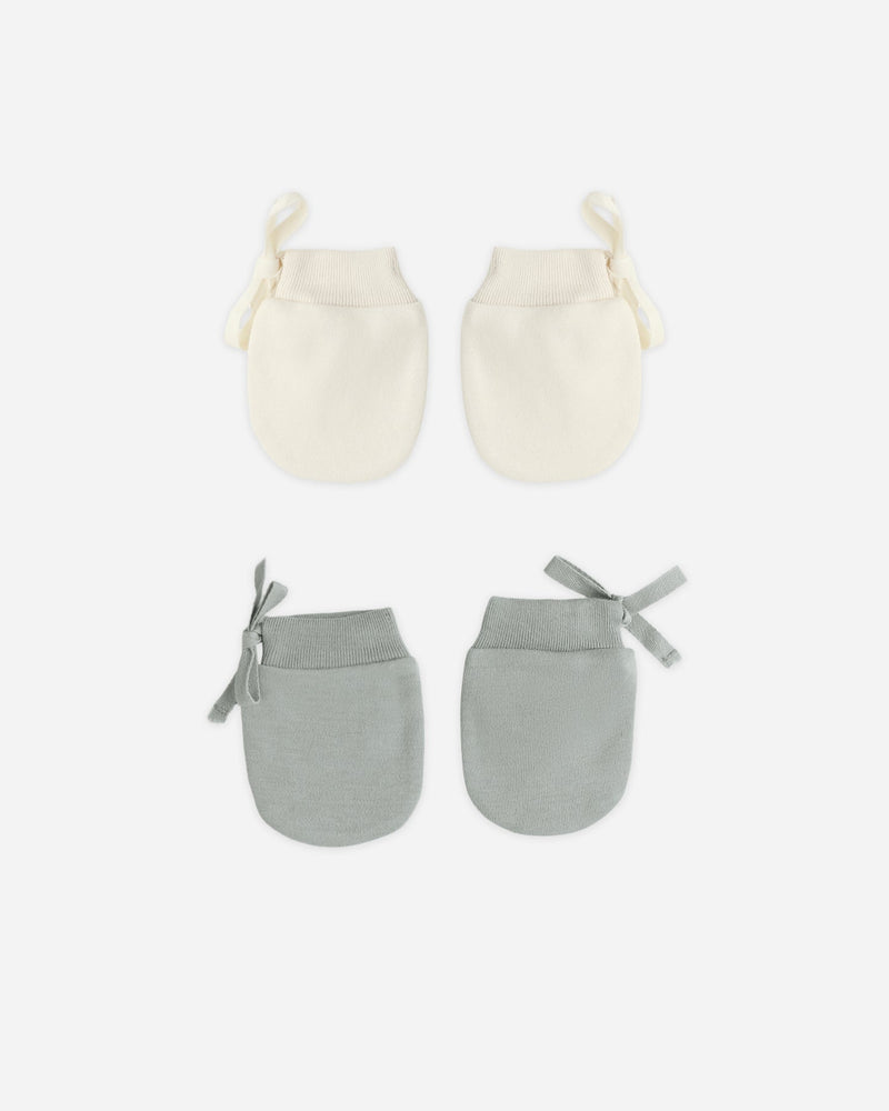 No Scratch Mittens, Set Of 2 || Steel Blue, Natural