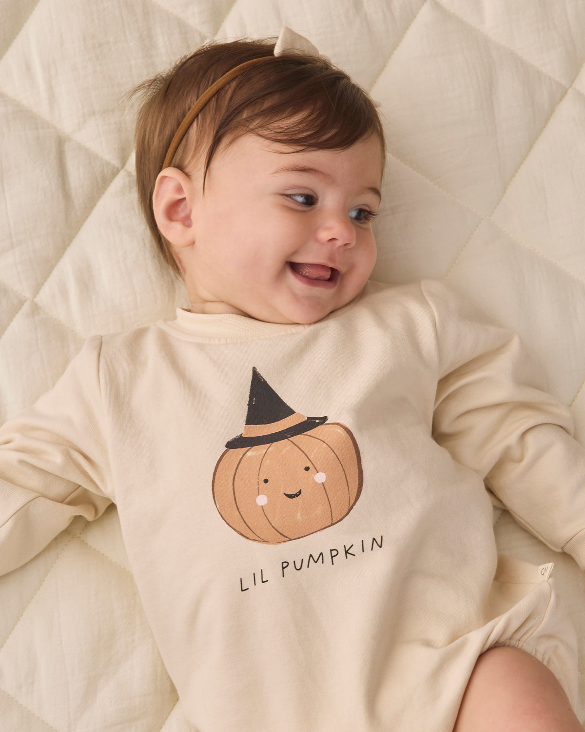 Crewneck Bubble Romper Lil Pumpkin