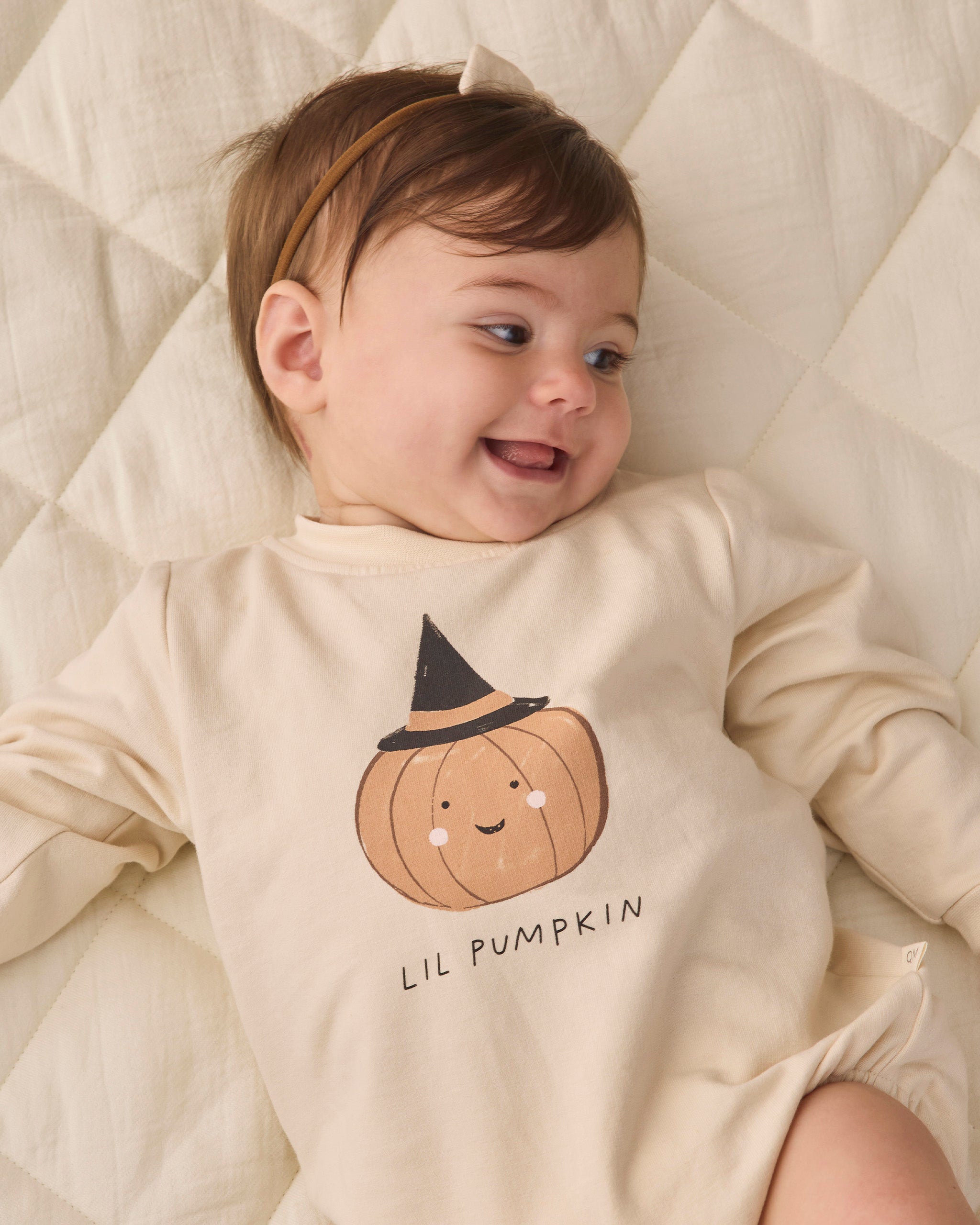 Crewneck Bubble Romper Lil Pumpkin